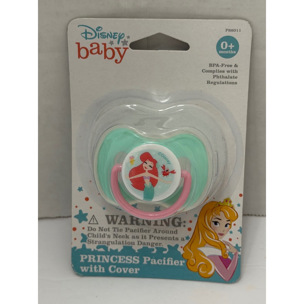 Disney Baby Princess Ariel The Little Mermaid Pacifier with Cover 0+ Months New
